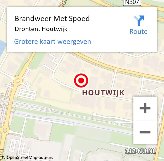 Locatie op kaart van de 112 melding: Brandweer Met Spoed Naar Dronten, Houtwijk op 9 februari 2020 13:22