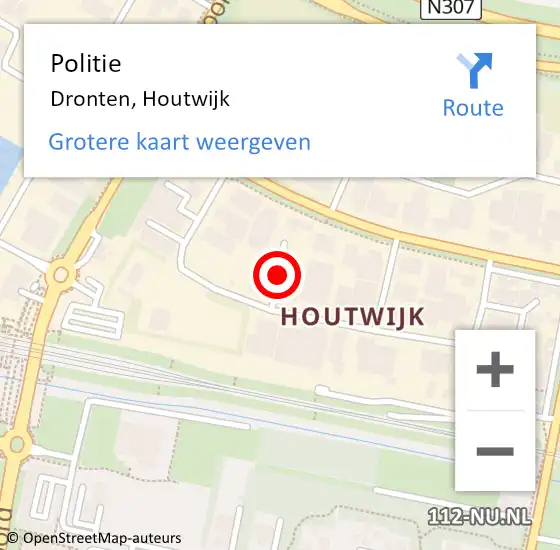 Locatie op kaart van de 112 melding: Politie Dronten, Houtwijk op 9 februari 2020 13:23