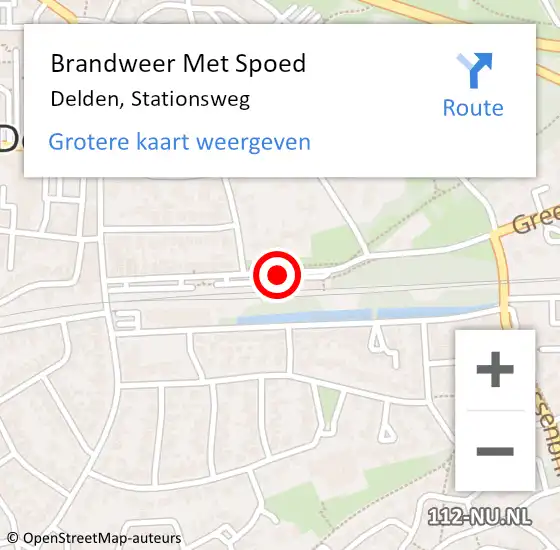 Locatie op kaart van de 112 melding: Brandweer Met Spoed Naar Delden, Stationsweg op 9 februari 2020 13:40