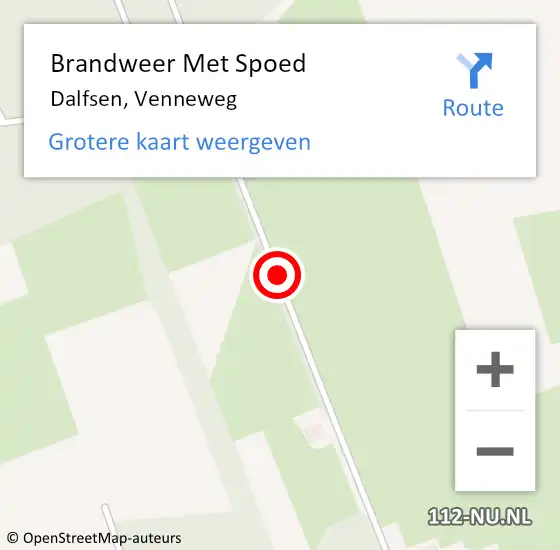 Locatie op kaart van de 112 melding: Brandweer Met Spoed Naar Dalfsen, Venneweg op 9 februari 2020 13:40