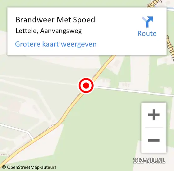 Locatie op kaart van de 112 melding: Brandweer Met Spoed Naar Lettele, Aanvangsweg op 9 februari 2020 13:55