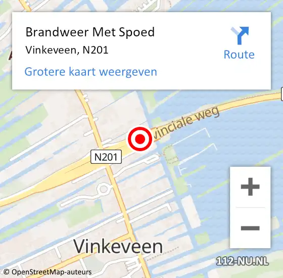 Locatie op kaart van de 112 melding: Brandweer Met Spoed Naar Vinkeveen, N201 op 9 februari 2020 13:55