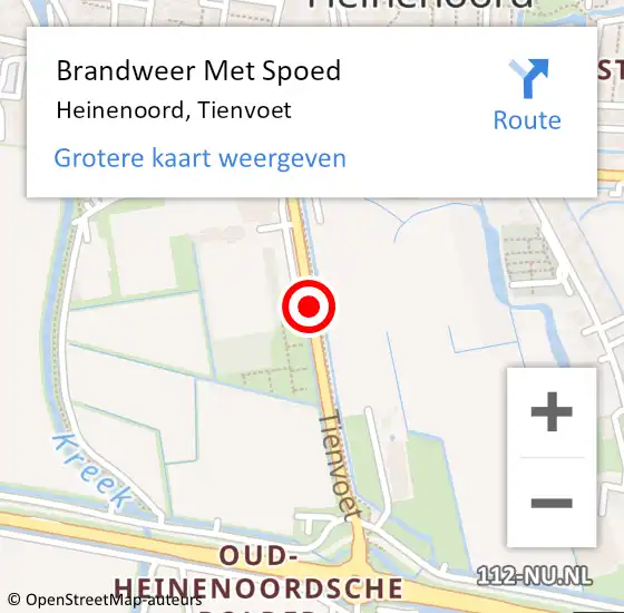 Locatie op kaart van de 112 melding: Brandweer Met Spoed Naar Heinenoord, Tienvoet op 9 februari 2020 14:17