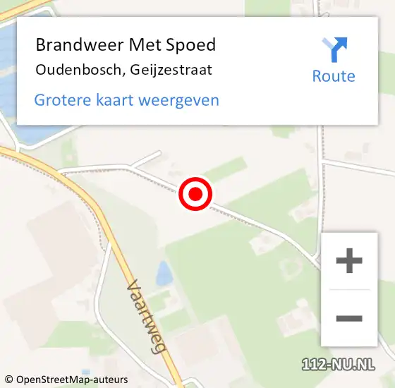 Locatie op kaart van de 112 melding: Brandweer Met Spoed Naar Oudenbosch, Geijzestraat op 9 februari 2020 14:18