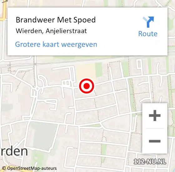 Locatie op kaart van de 112 melding: Brandweer Met Spoed Naar Wierden, Anjelierstraat op 9 februari 2020 14:26