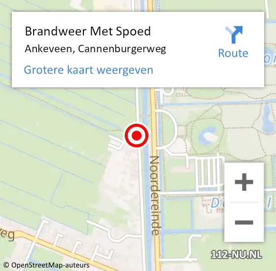 Locatie op kaart van de 112 melding: Brandweer Met Spoed Naar Ankeveen, Cannenburgerweg op 9 februari 2020 14:28