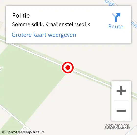 Locatie op kaart van de 112 melding: Politie Sommelsdijk, Kraaijensteinsedijk op 9 februari 2020 14:40