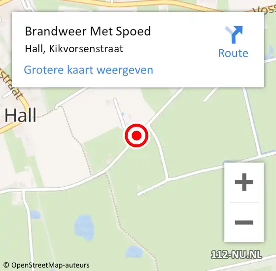 Locatie op kaart van de 112 melding: Brandweer Met Spoed Naar Hall, Kikvorsenstraat op 9 februari 2020 14:46