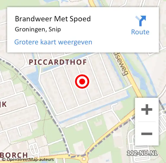 Locatie op kaart van de 112 melding: Brandweer Met Spoed Naar Groningen, Snip op 9 februari 2020 15:18