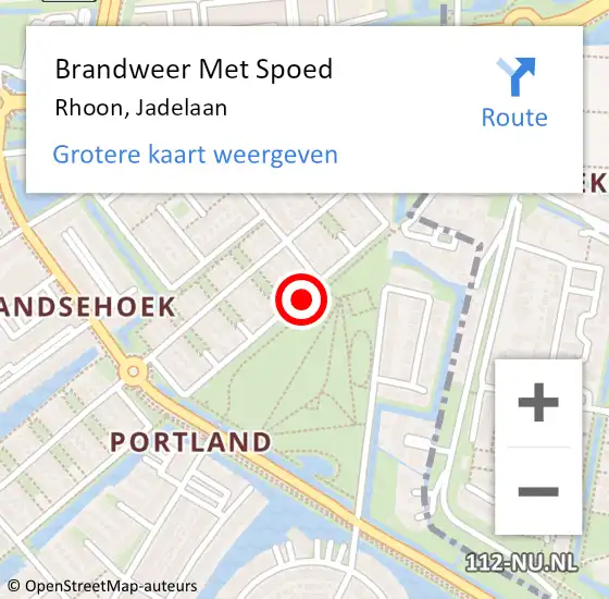 Locatie op kaart van de 112 melding: Brandweer Met Spoed Naar Rhoon, Jadelaan op 9 februari 2020 15:27