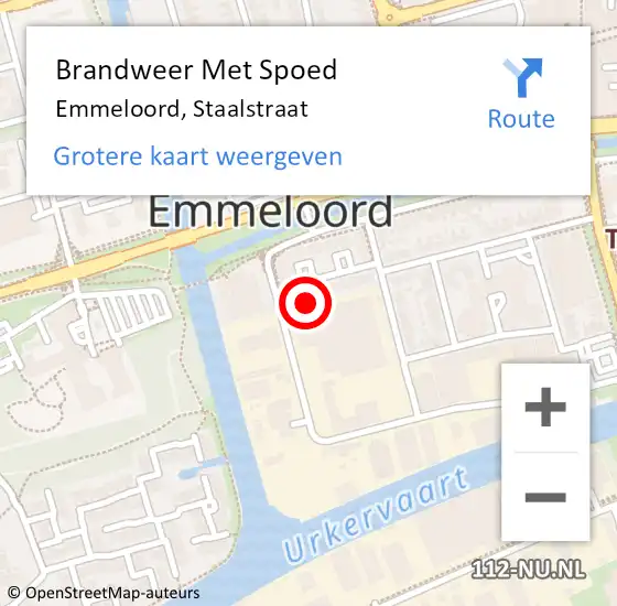 Locatie op kaart van de 112 melding: Brandweer Met Spoed Naar Emmeloord, Staalstraat op 9 februari 2020 15:52