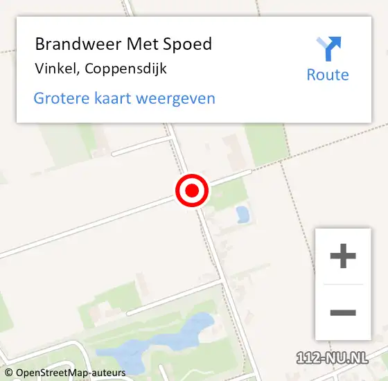Locatie op kaart van de 112 melding: Brandweer Met Spoed Naar Vinkel, Coppensdijk op 9 februari 2020 15:58