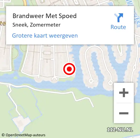 Locatie op kaart van de 112 melding: Brandweer Met Spoed Naar Sneek, Zomermeter op 9 februari 2020 16:14