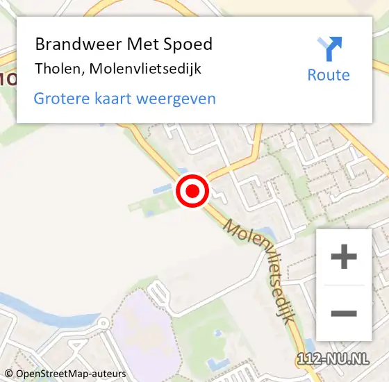 Locatie op kaart van de 112 melding: Brandweer Met Spoed Naar Tholen, Molenvlietsedijk op 9 februari 2020 16:18