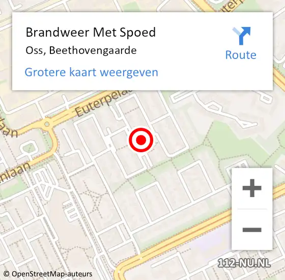 Locatie op kaart van de 112 melding: Brandweer Met Spoed Naar Oss, Beethovengaarde op 9 februari 2020 16:24