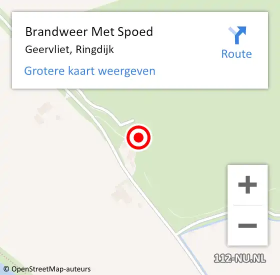 Locatie op kaart van de 112 melding: Brandweer Met Spoed Naar Geervliet, Ringdijk op 9 februari 2020 17:14