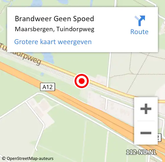 Locatie op kaart van de 112 melding: Brandweer Geen Spoed Naar Maarsbergen, Tuindorpweg op 9 februari 2020 18:11