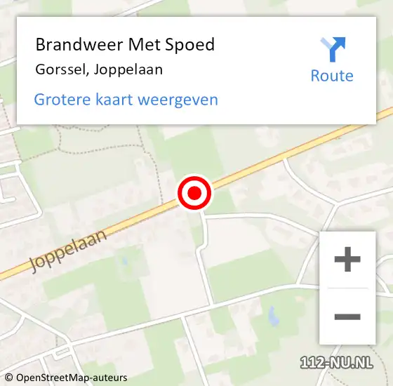 Locatie op kaart van de 112 melding: Brandweer Met Spoed Naar Gorssel, Joppelaan op 9 februari 2020 19:10