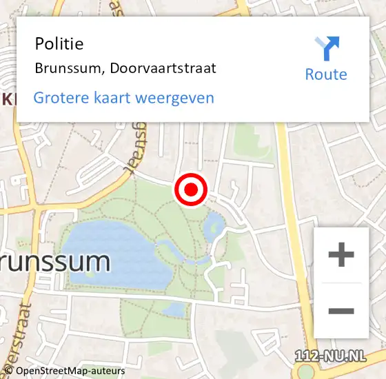 Locatie op kaart van de 112 melding: Politie Brunssum, Doorvaartstraat op 9 februari 2020 19:12