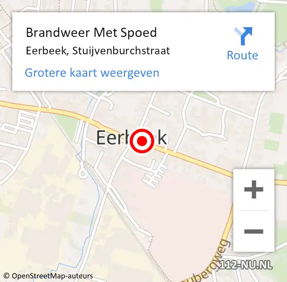 Locatie op kaart van de 112 melding: Brandweer Met Spoed Naar Eerbeek, Stuijvenburchstraat op 9 februari 2020 19:28