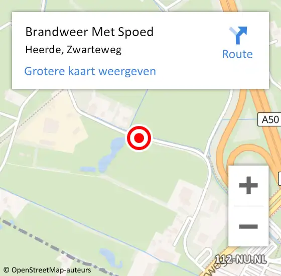 Locatie op kaart van de 112 melding: Brandweer Met Spoed Naar Heerde, Zwarteweg op 9 februari 2020 19:50