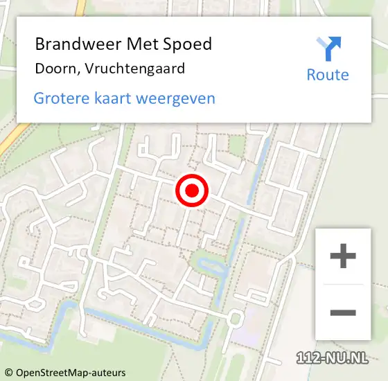 Locatie op kaart van de 112 melding: Brandweer Met Spoed Naar Doorn, Vruchtengaard op 9 februari 2020 20:00