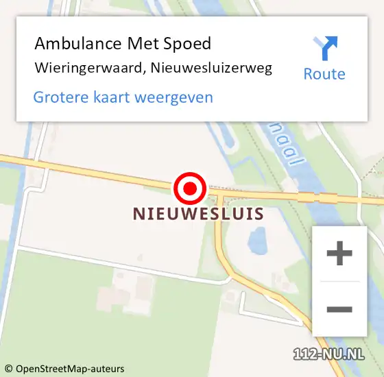 Locatie op kaart van de 112 melding: Ambulance Met Spoed Naar Wieringerwaard, Nieuwesluizerweg op 9 februari 2020 20:13