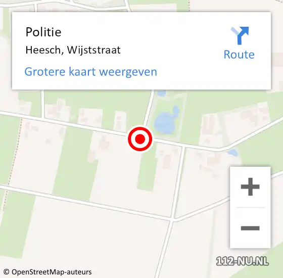 Locatie op kaart van de 112 melding: Politie Heesch, Wijststraat op 9 februari 2020 20:25