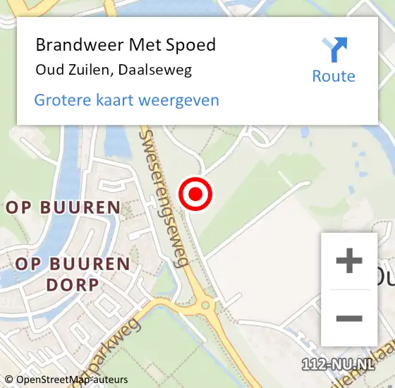 Locatie op kaart van de 112 melding: Brandweer Met Spoed Naar Oud Zuilen, Daalseweg op 9 februari 2020 20:31