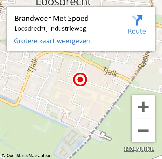 Locatie op kaart van de 112 melding: Brandweer Met Spoed Naar Loosdrecht, Industrieweg op 9 februari 2020 20:36