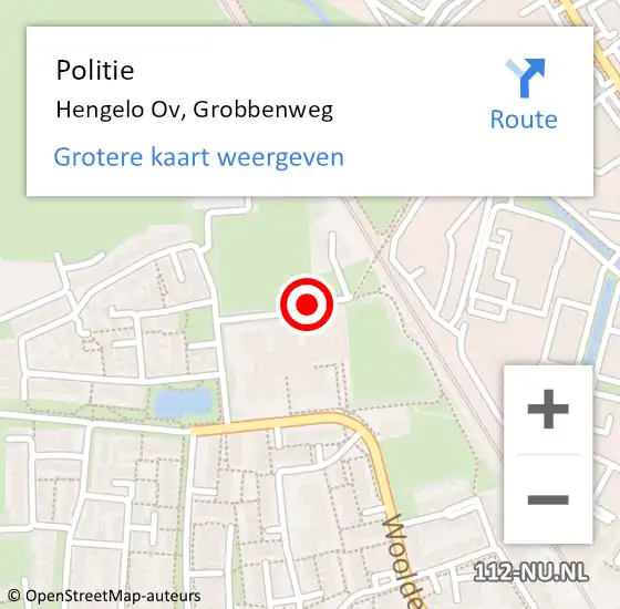 Locatie op kaart van de 112 melding: Politie Hengelo Ov, Grobbenweg op 9 februari 2020 21:09