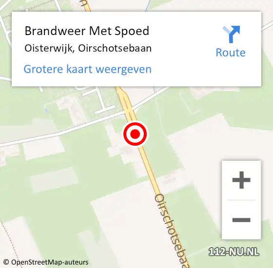 Locatie op kaart van de 112 melding: Brandweer Met Spoed Naar Oisterwijk, Oirschotsebaan op 9 februari 2020 21:21