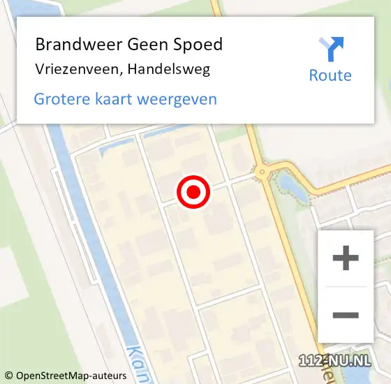 Locatie op kaart van de 112 melding: Brandweer Geen Spoed Naar Vriezenveen, Handelsweg op 9 februari 2020 22:00