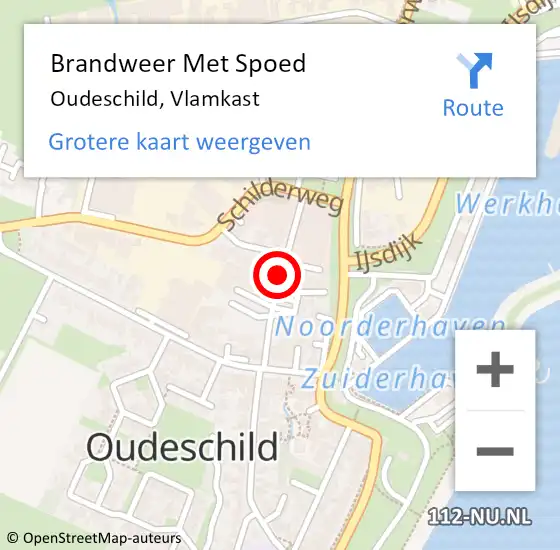 Locatie op kaart van de 112 melding: Brandweer Met Spoed Naar Oudeschild, Vlamkast op 9 februari 2020 22:06