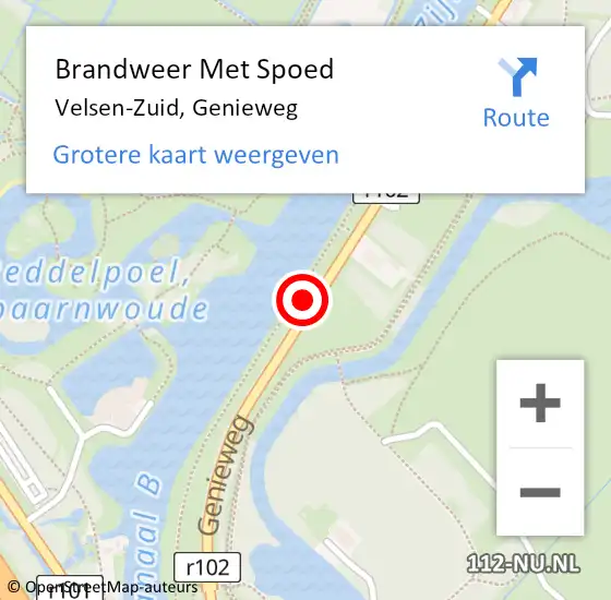 Locatie op kaart van de 112 melding: Brandweer Met Spoed Naar Velsen-Zuid, Genieweg op 9 februari 2020 22:10