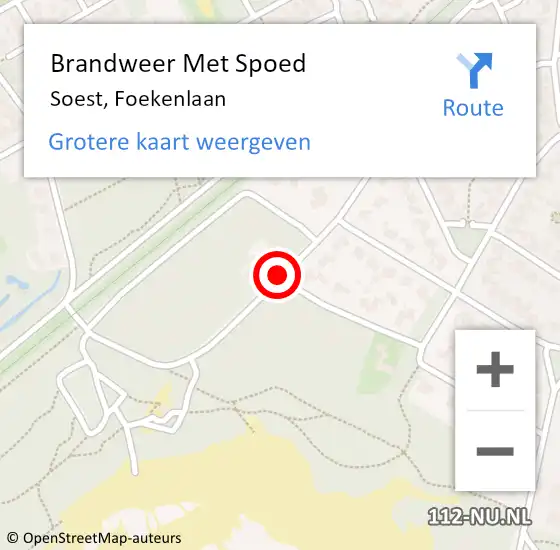 Locatie op kaart van de 112 melding: Brandweer Met Spoed Naar Soest, Foekenlaan op 9 februari 2020 22:15