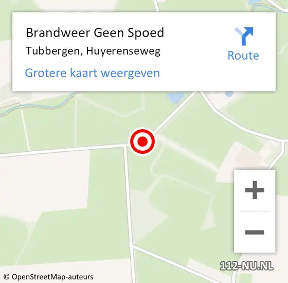 Locatie op kaart van de 112 melding: Brandweer Geen Spoed Naar Tubbergen, Huyerenseweg op 9 februari 2020 22:20