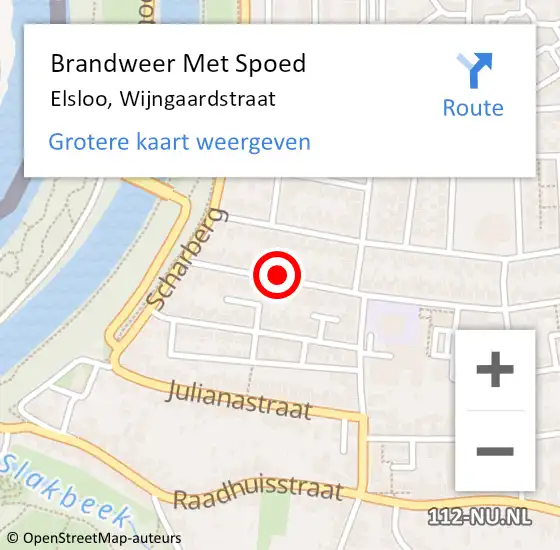 Locatie op kaart van de 112 melding: Brandweer Met Spoed Naar Elsloo, Wijngaardstraat op 9 februari 2020 22:33