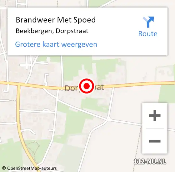 Locatie op kaart van de 112 melding: Brandweer Met Spoed Naar Beekbergen, Dorpstraat op 9 februari 2020 23:10