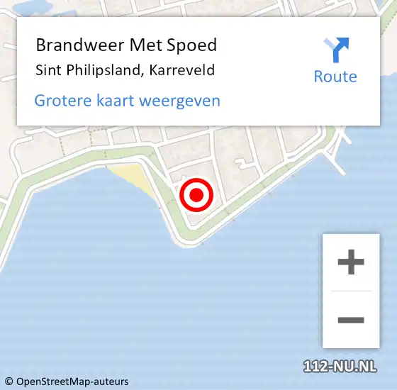 Locatie op kaart van de 112 melding: Brandweer Met Spoed Naar Sint Philipsland, Karreveld op 9 februari 2020 23:42