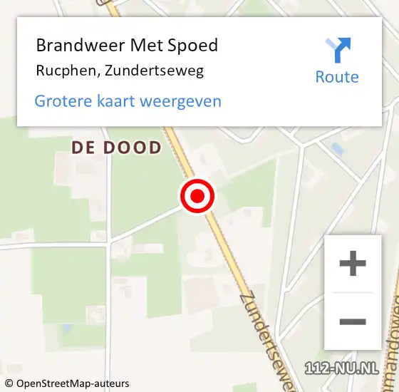 Locatie op kaart van de 112 melding: Brandweer Met Spoed Naar Rucphen, Zundertseweg op 9 februari 2020 23:52