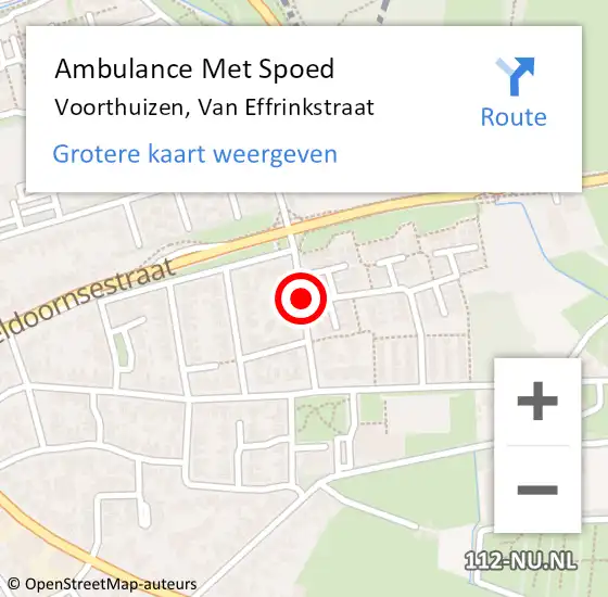 Locatie op kaart van de 112 melding: Ambulance Met Spoed Naar Voorthuizen, Van Effrinkstraat op 10 februari 2020 00:50