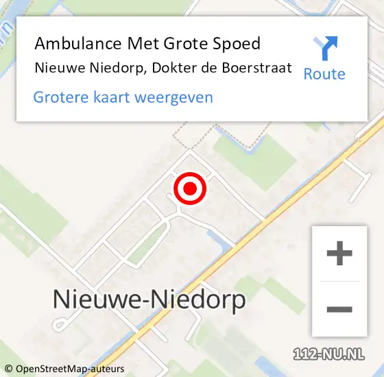 Locatie op kaart van de 112 melding: Ambulance Met Grote Spoed Naar Nieuwe Niedorp, Dokter De Boerstraat op 10 februari 2020 03:19