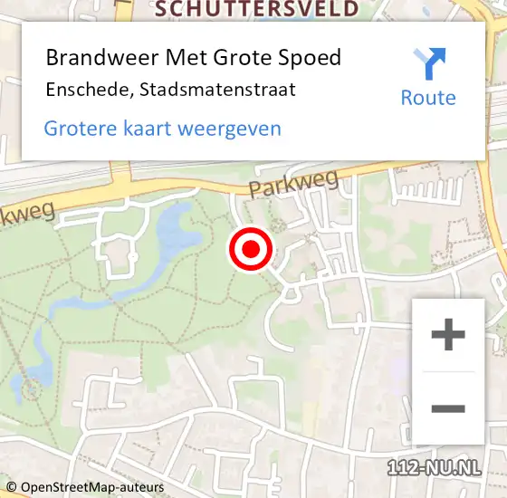 Locatie op kaart van de 112 melding: Brandweer Met Grote Spoed Naar Enschede, Stadsmatenstraat op 10 februari 2020 04:21