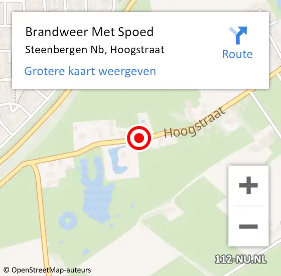 Locatie op kaart van de 112 melding: Brandweer Met Spoed Naar Steenbergen Nb, Hoogstraat op 10 februari 2020 06:35