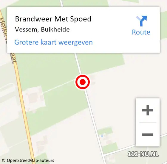 Locatie op kaart van de 112 melding: Brandweer Met Spoed Naar Vessem, Buikheide op 10 februari 2020 07:14