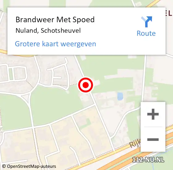 Locatie op kaart van de 112 melding: Brandweer Met Spoed Naar Nuland, Schotsheuvel op 10 februari 2020 07:17