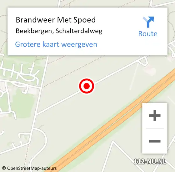 Locatie op kaart van de 112 melding: Brandweer Met Spoed Naar Beekbergen, Schalterdalweg op 10 februari 2020 07:37