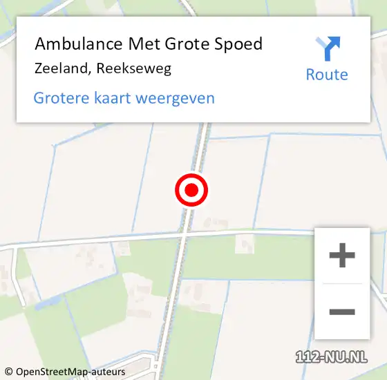 Locatie op kaart van de 112 melding: Ambulance Met Grote Spoed Naar Zeeland, Reekseweg op 10 februari 2020 07:47