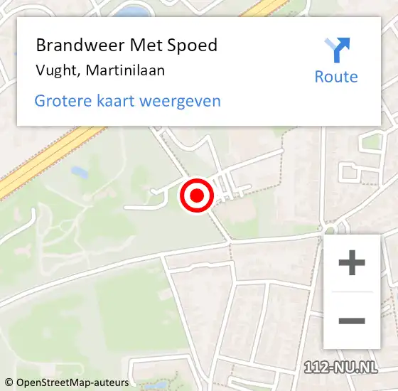 Locatie op kaart van de 112 melding: Brandweer Met Spoed Naar Vught, Martinilaan op 10 februari 2020 08:20